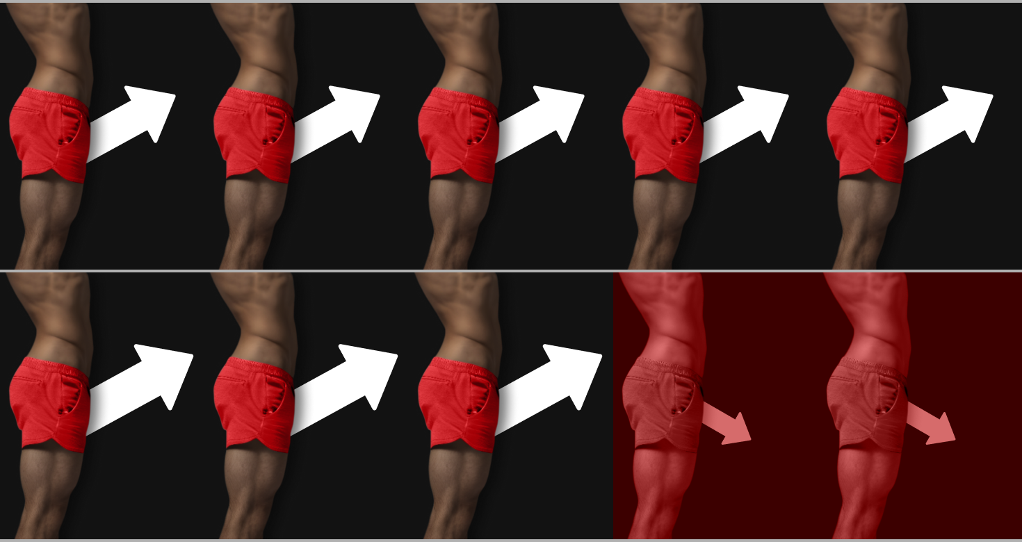bodies with arrows going up